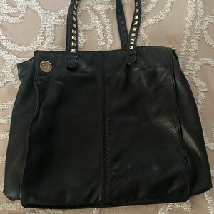 Black Bagley Mischa Studded Leather Tote Bag